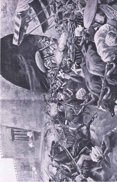 Motim Indiano: Como eles lutaram para acabar com a revolta no Hindustão, ilustração das Batalhas Britânicas na Terra e no Mar, 1915 de S. Begg