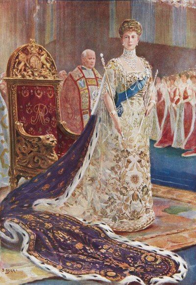 Rainha Maria em trajes de coroação de S. Begg