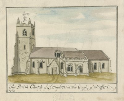 Igreja Longdon: pintura aquarelada de S Bentley