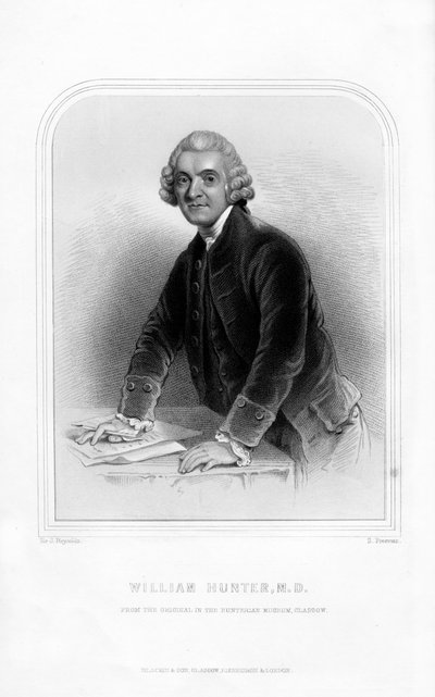 Dr. William Hunter, anatomista e obstetra escocês, 1870 de S. Freeman