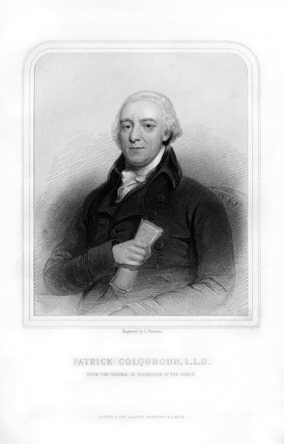 Patrick Colquhoun, magistrado da polícia escocesa e escritor de estatística, 1870. de S. Freeman