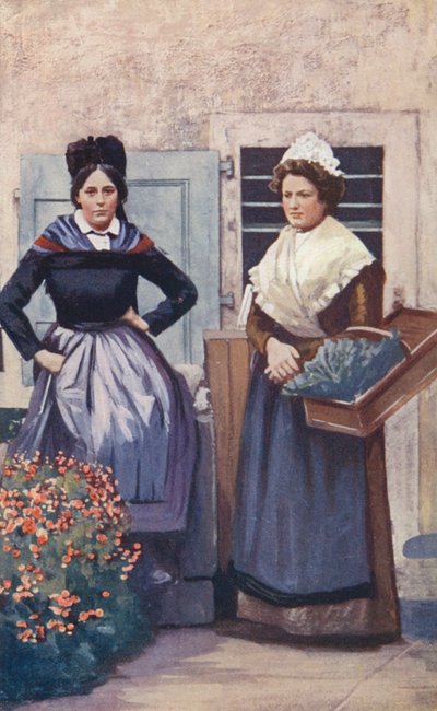 Camponesas das Causas (litografia a cores) de Sabine Baring Gould