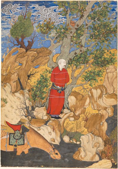 Aulad amarrado a um plátano, de um Shahnama por Firdausi de Sadiqi Bek