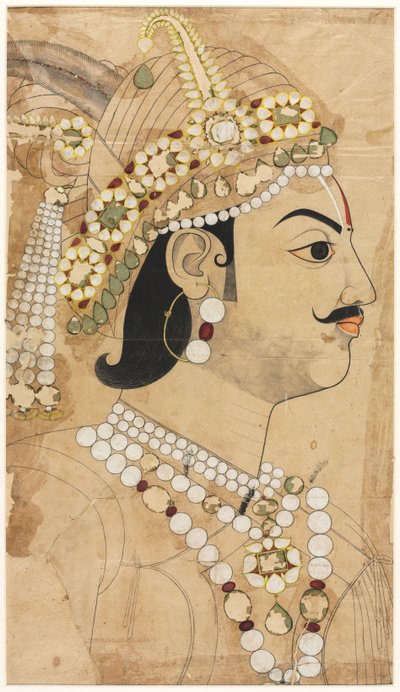 Retrato do marajá Pratap Singh 1764-1803, c. 1793. de Sahib Ram