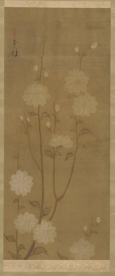 Ramos de cerejeira caídos em flor, período Edo, meados do século XVIII e início do século XIX. de Sakai Hoitsu