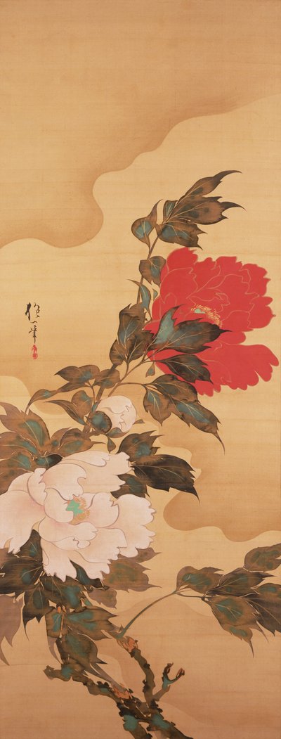 Pfingstrosen im Wind de Sakai Hoitsu