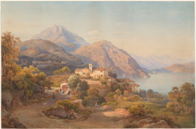 Uma noite de verão no Lago Maggiore de Salomon Corrodi