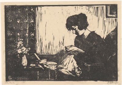 Mulher de costura de Salomon Garf (signed by artist)