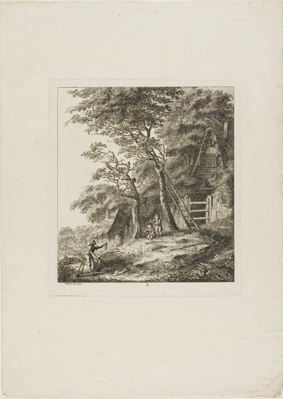 Pescadores com crianças, prato dois de Paysages Dédiés à M. Warelet de Salomon Gessner