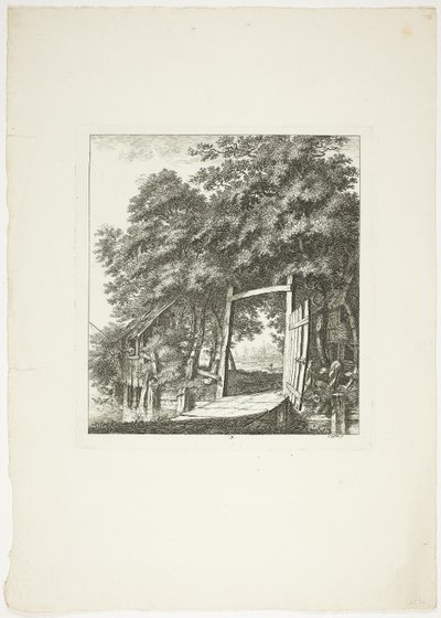 Pesca à janela, prato três de Paysages Dédiés à M. Warelet de Salomon Gessner
