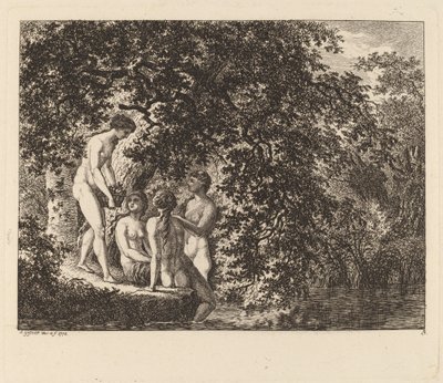 Garota carregando uma cesta de frutas, 1770. de Salomon Gessner