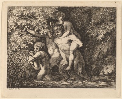Sátiro carregando uma ninfa de Salomon Gessner