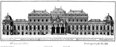 Elevação da fachada do pátio de Salomon Kleiner