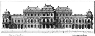 Elevação da fachada do jardim de Salomon Kleiner