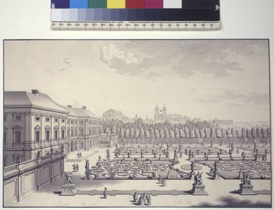 Página inteira: Palácio do Liechtenstein, vista dos jardins em direção a sul de Salomon Kleiner