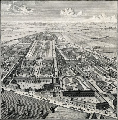 Prospecção do Jardim do Príncipe Eugene e dos Jardins adjacentes do Convento Salesiano e do Príncipe Schwarzenberg de Salomon Kleiner