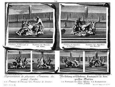 Seis fontes diferentes do grande jardim de Salomon Kleiner