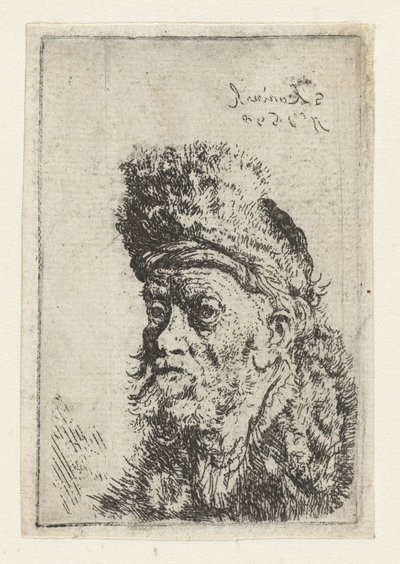 Busto de um homem com chapéu de pele Busto de um homem usando um turbante de Salomon Koninck