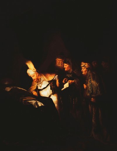Pôncio Pilatos, recusando-se a alterar a inscrição a ser colocada na cruz de Cristo, 1641 de Salomon Koninck