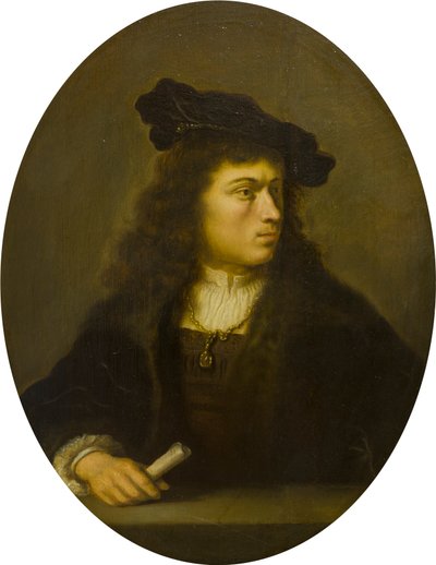 Retrato de um Homem Desconhecido, c.1629-56 (óleo sobre painel) de Salomon Koninck