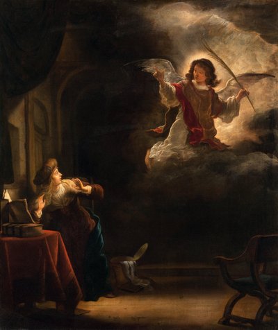 A Anunciação - Peinture de Salomon Koninck (1609-1656) - 1655 - Óleo sobre tela - 72,5x61,5 - Hallwylska Museet, Estocolmo de Salomon Koninck