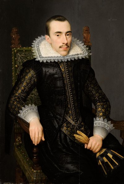 Retrato de um Homem, possivelmente Walterus Fourmenois (1596-1653) de Salomon Mesdach (attributed to)