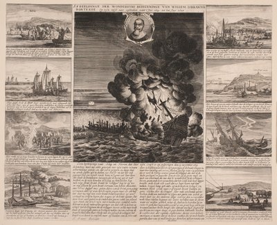 Página de rosto ilustrando a Viagem de Willem Isbrandtse Bontekoe às Índias Orientais de Salomon Savery
