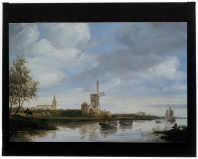 Paisagem fluvial com moinho de vento de Salomon van Ruisdael or Ruysdael