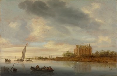 Castelo em um rio de Salomon van Ruysdael
