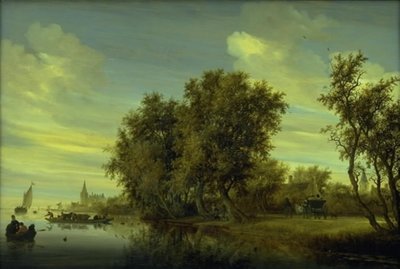 A estrada ao longo do rio de Salomon van Ruysdael