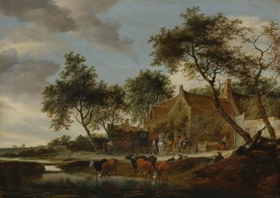 O local de rega de Salomon van Ruysdael