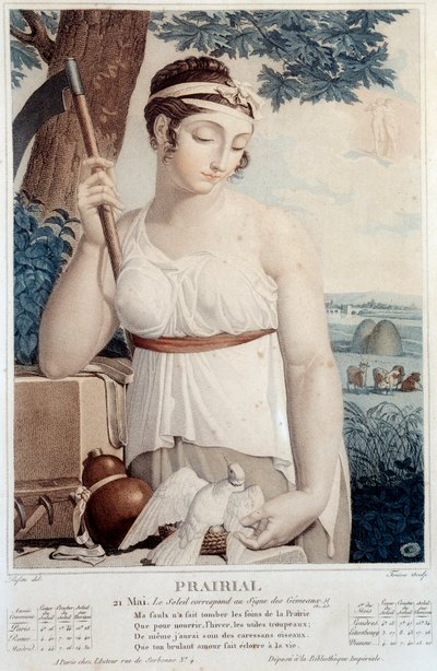 Calendário revolucionário de 21 de Maio: "Prairial": O sol está ao sinal das gemas". de Salvadore Tresca