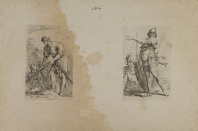 (Série Figurinhas) Homem a segurar uma corda pesada de Salvator Rosa