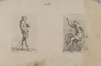 (Série de estatuetas) Homem com o braço à altura do peito de Salvator Rosa