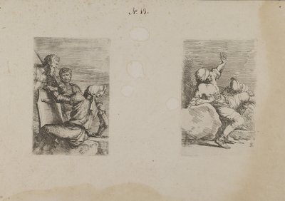 (Série Figurinhas) Três Soldados de Salvator Rosa