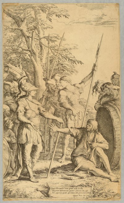 Alexandre visitando Diógenes de Salvator Rosa