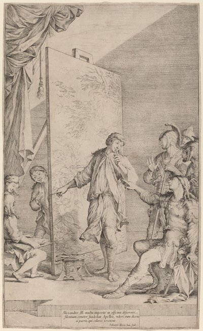 Alexandre no estúdio de Apeles de Salvator Rosa