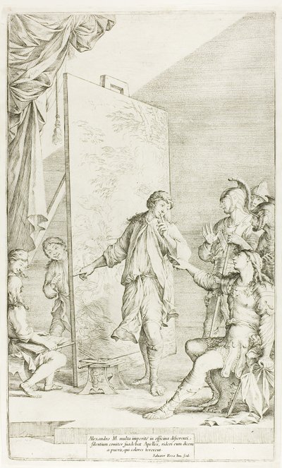 Alexandre no estúdio de Apeles de Salvator Rosa