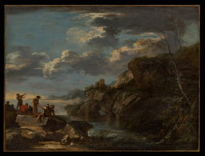 Bandidos numa costa rochosa de Salvator Rosa