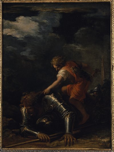 David e Golias (óleo sobre tela) de Salvator Rosa