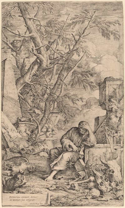 Demócrito em meditação de Salvator Rosa
