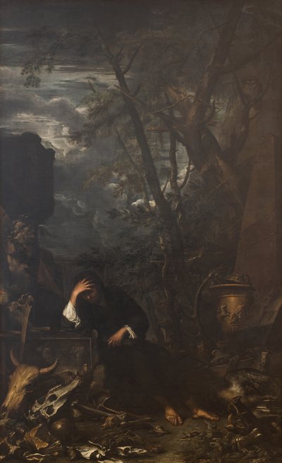 Demócrito em meditação de Salvator Rosa