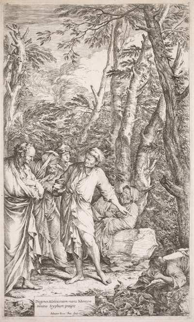 Diógenes e Sua Taça, 1662. de Salvator Rosa