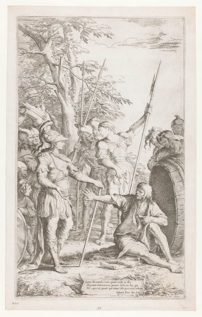 Diógenes pede a Alexander para não ficar de pé à sua luz de Salvator Rosa