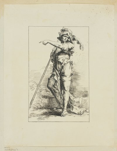 Figura com bastão apontando de Salvator Rosa