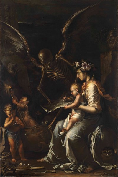 Fragilidade Humana, c.1656 de Salvator Rosa