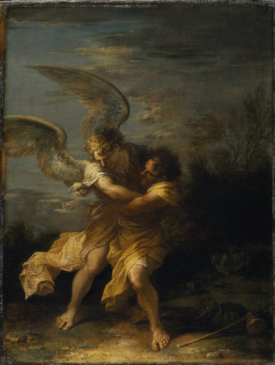 Jacob lutando com o anjo (óleo sobre tela) de Salvator Rosa