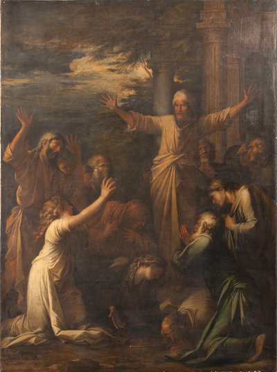Jonas pregando ao povo de Nínive de Salvator Rosa