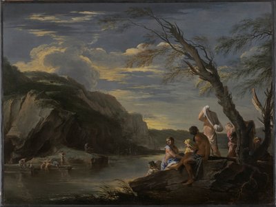 Paisagem com banhistas de Salvator Rosa