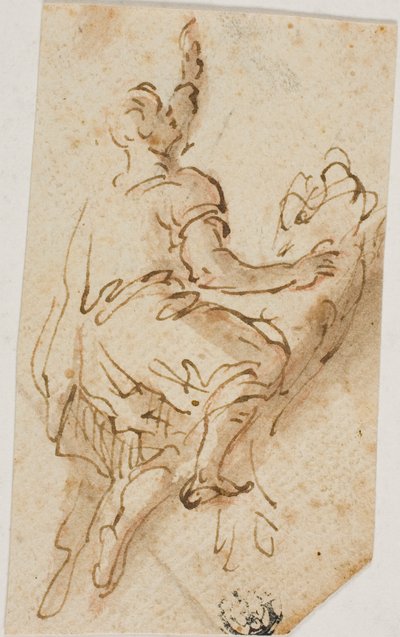 Homem a montar o leão de Salvator Rosa